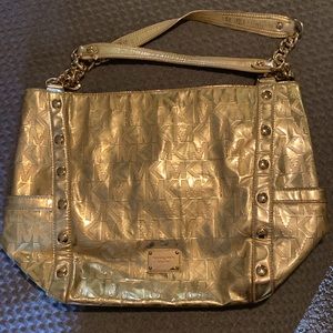 Micheal Kors gold mettalic  large tote